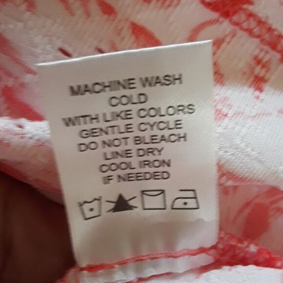 NWT Womens Sz S Pink Tropical Print Fairy Crochett Beachy Square Neck Top - Picture 10 of 10